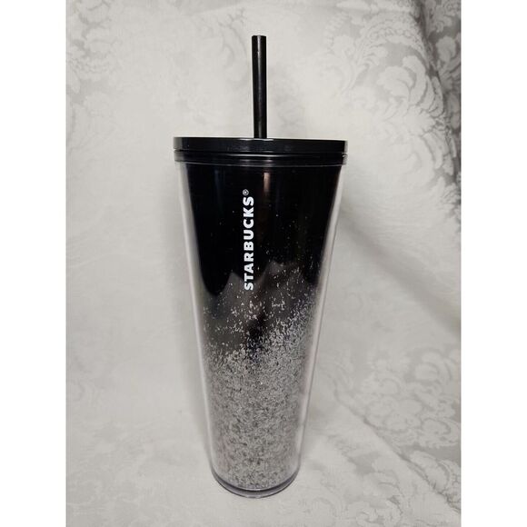 Starbucks Other - Starbucks BLACK OMBRE SILVER GLITTER‎ Tumbler Venti Holiday 2019 Blingy Sparkle